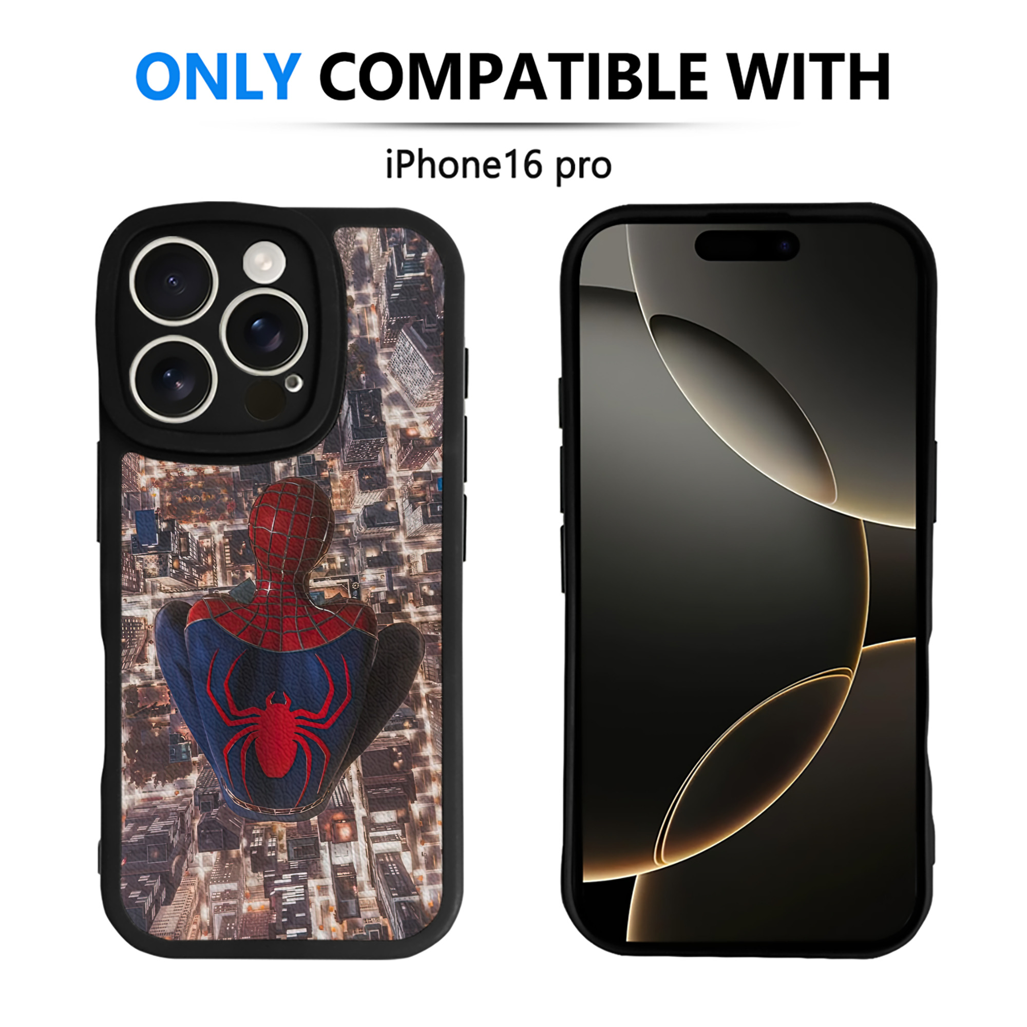 （画像用） Spider Man スパイダーマン 【iPhone 16シリーズ対応】シリコンスマホケース（レザー調） 材質：シリコン